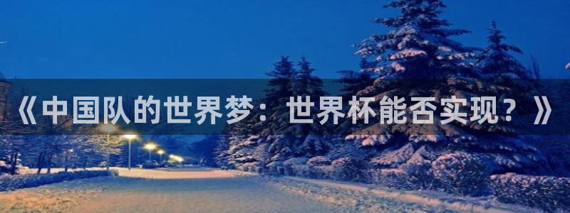 英格兰联赛杯直播:《中国队的世界梦:世界杯能否实现?》